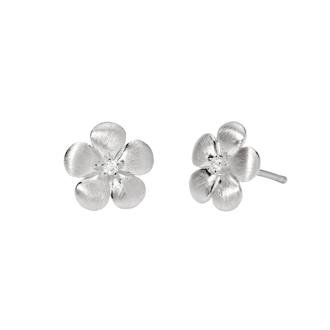 Mabina Orecchini a fiore in argento bulinato e zircone 563925
