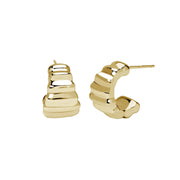 Mabina Orecchini a cerchio aperto bombati placcati oro 563928