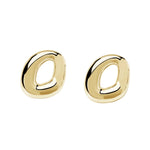 Load image into Gallery viewer, Orecchini in argento dorato design ondulato