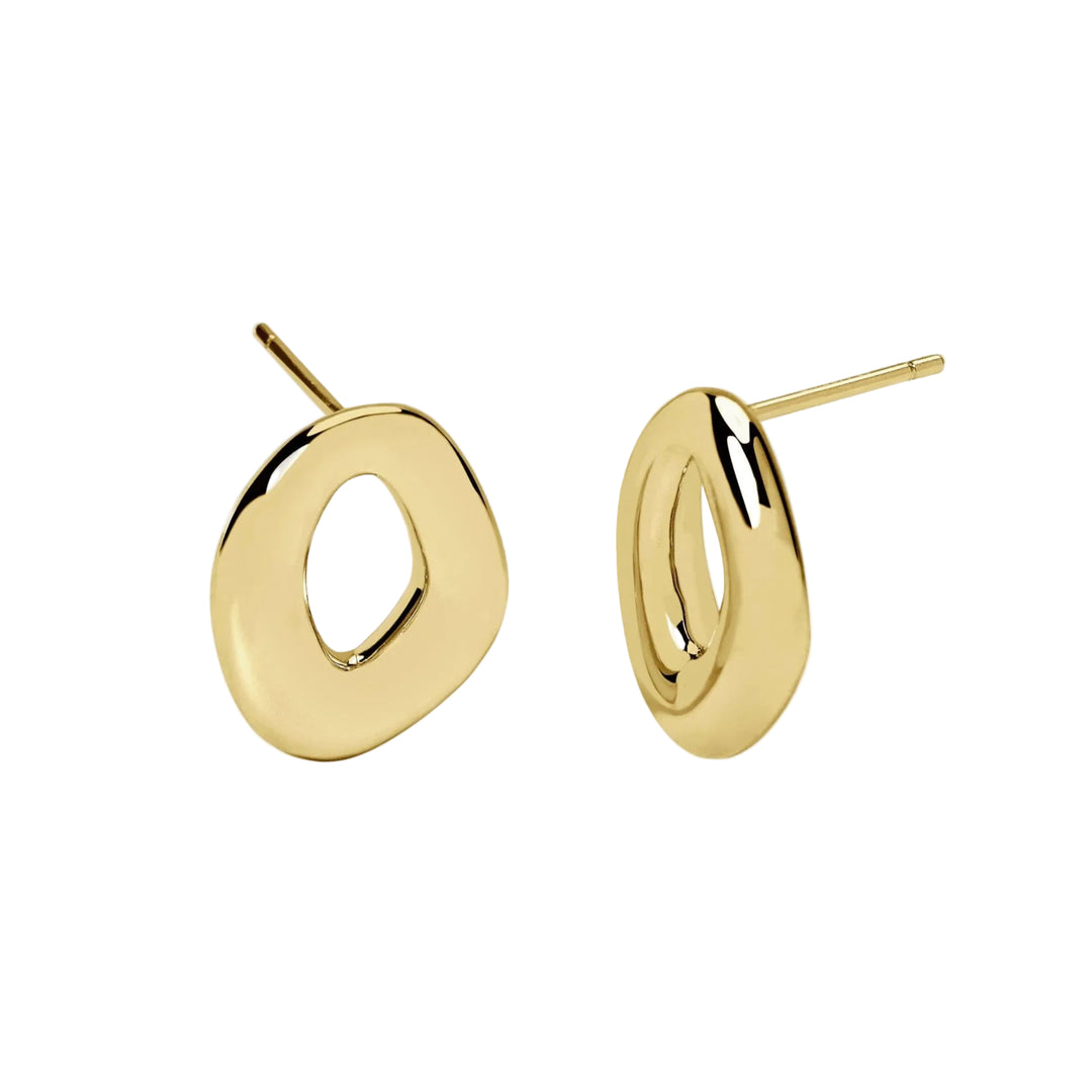 Mabina Orecchini in argento dorato design ondulato 563931