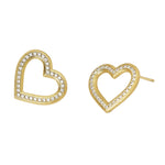 Load image into Gallery viewer, Mabina Orecchini a cuore in argento dorato con zirconi 563933