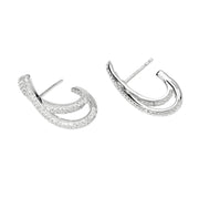 Mabina Orecchini argento con linee sinuose e zirconi 563936