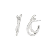 Mabina Orecchini argento con linee sinuose e zirconi 563936
