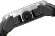 Breil Chrono Lady BW0435 - cassa acciaio nero - cinturino nero in pelle e gomma - quadrante nero con cronografo e datario