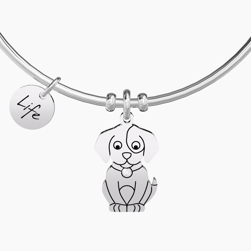 Bracciale rigido con ciondolo a forma di cane
