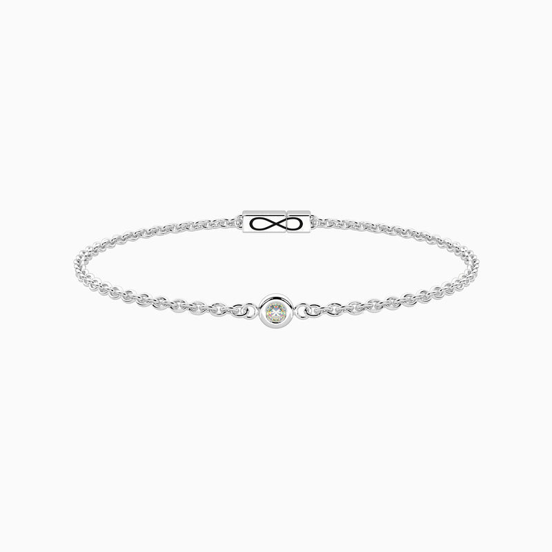 Bracciale infinity con diamante lab-grown