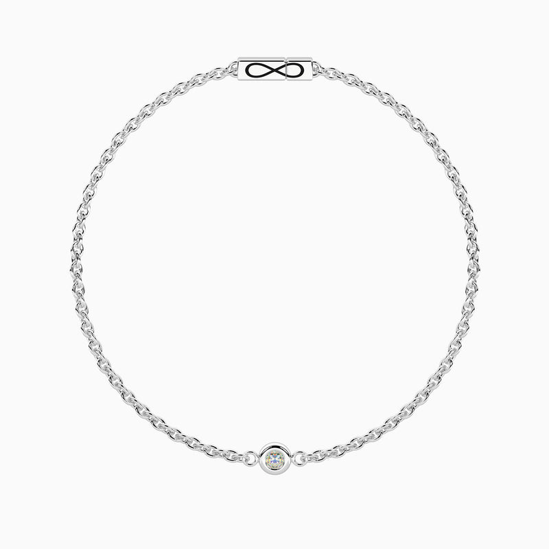 Bracciale infinity con diamante lab-grown