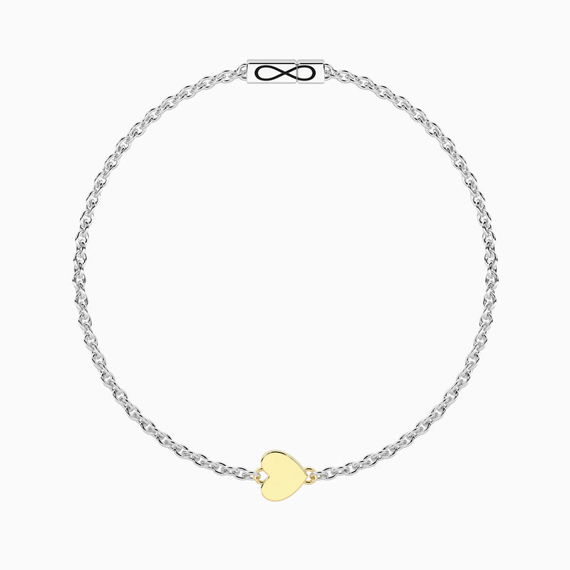 Bracciale infinity con cuore 9 carati