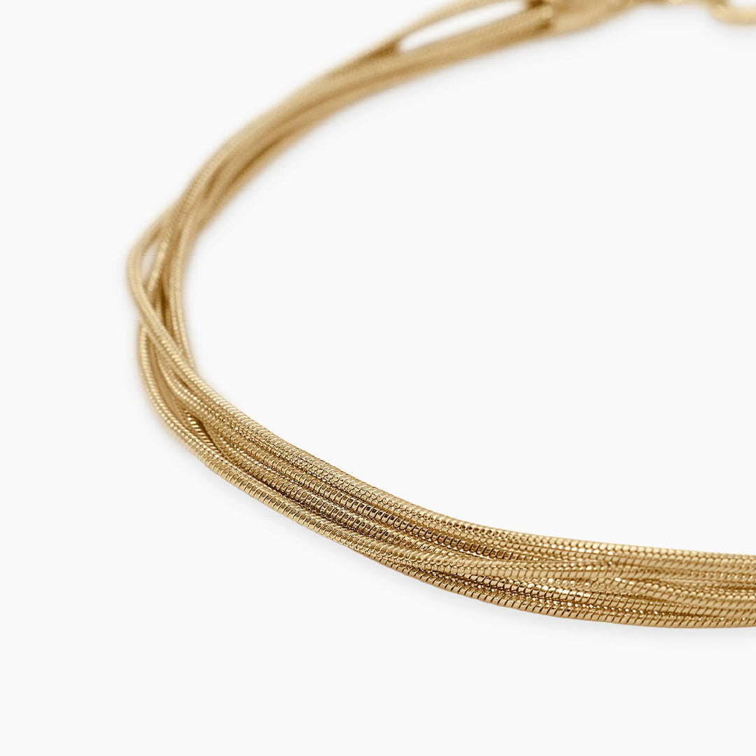 Kidult Bracciale multifilo dorato con catena snake 831151