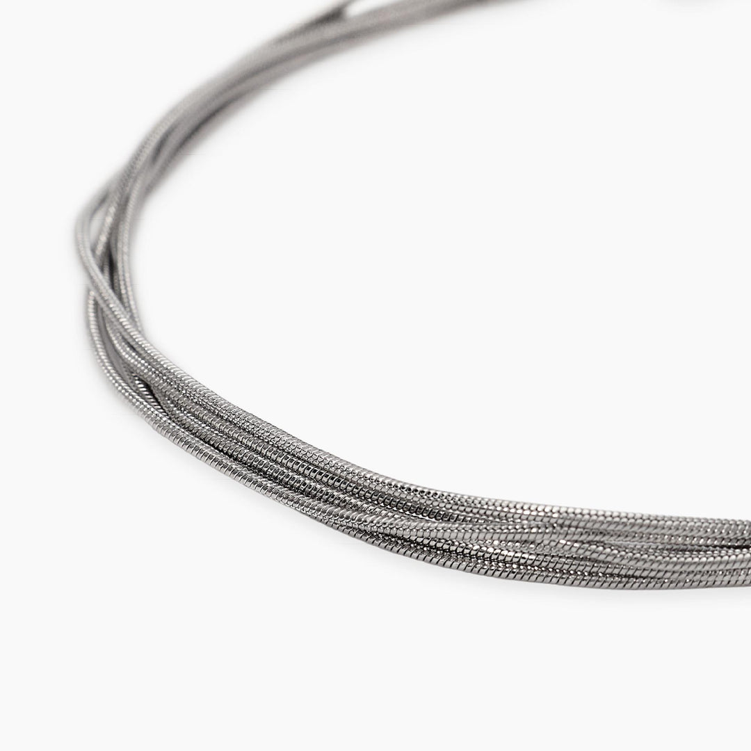 Kidult Bracciale multifilo argentato con catene snake 831152