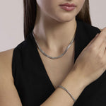 Load image into Gallery viewer, Kidult Bracciale multifilo argentato con catene snake 831152