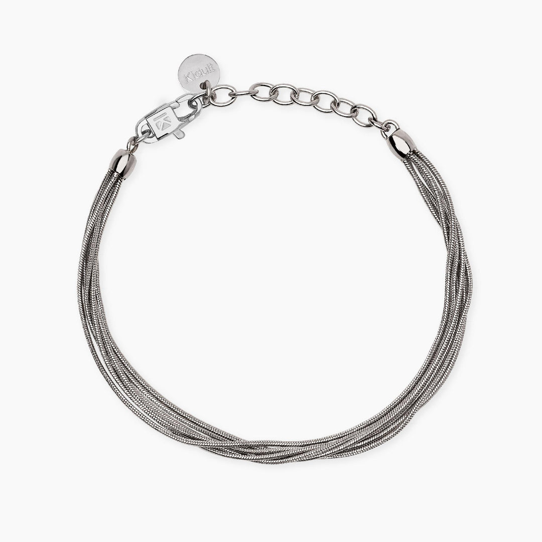 Kidult Bracciale multifilo argentato con catene snake 831152