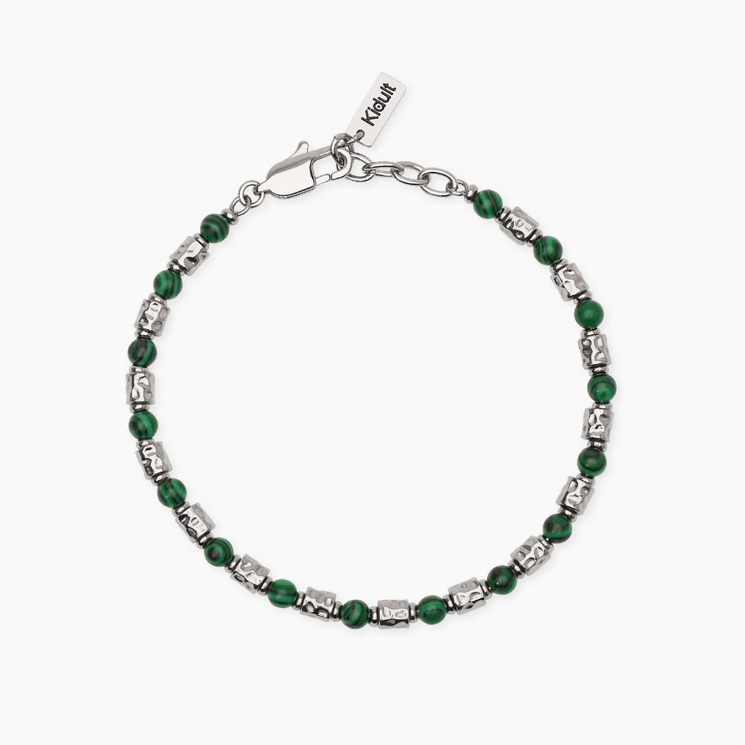 Kidult Bracciale in acciaio e malachite sintetica 831163