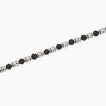 Load image into Gallery viewer, Kidult Bracciale acciaio con cubetti martellati e pietra lavica 831164