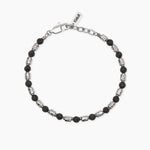 Load image into Gallery viewer, Kidult Bracciale acciaio con cubetti martellati e pietra lavica 831164