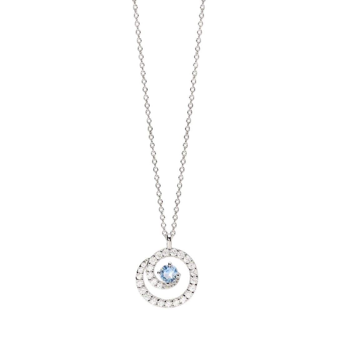 Mabina Girocollo con pendente a spirale con acquamarina e zirconi 553861