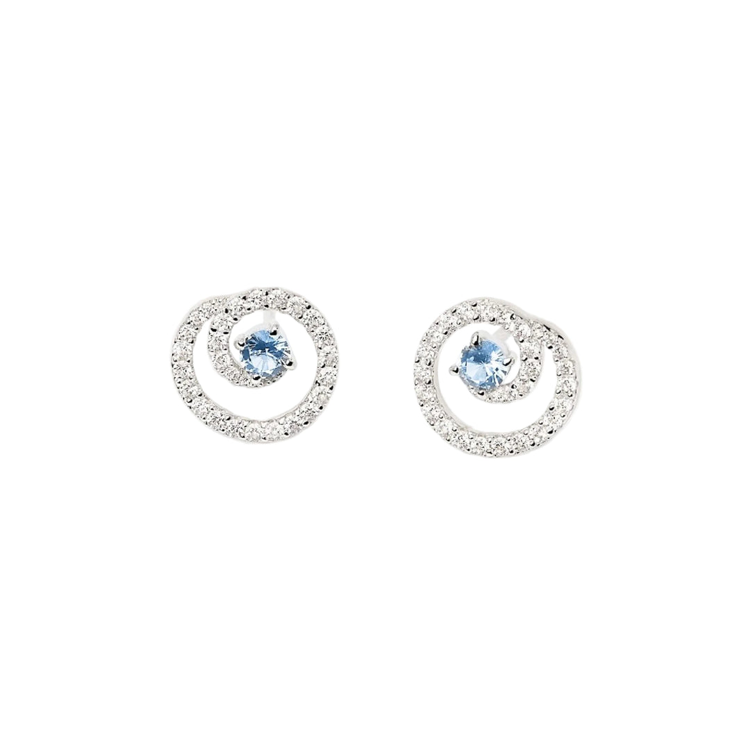 Mabina Orecchini a spirale con zirconi e acquamarina 563952