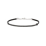 Load image into Gallery viewer, Mabina Bracciale con cordino e tennis di zirconi neri 534116