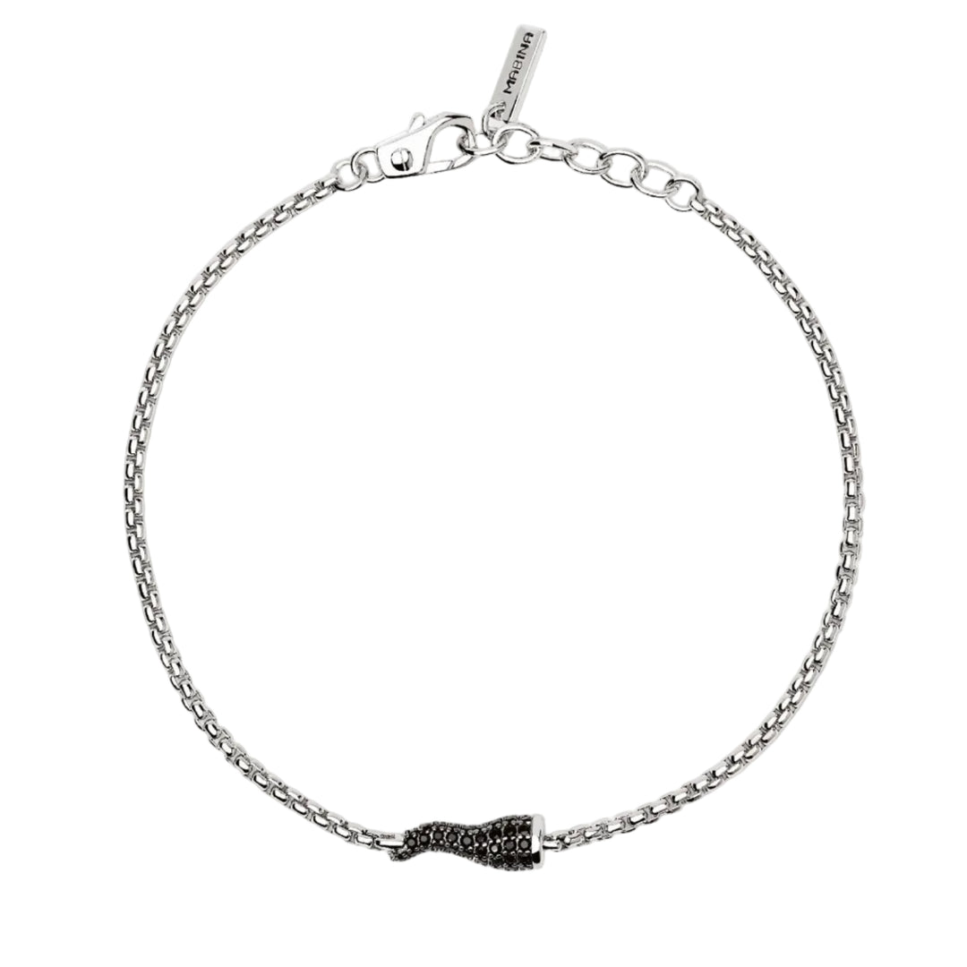 Mabina Bracciale con cornetto in zirconi neri e catena veneta 534118
