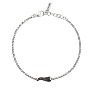 Mabina Bracciale con cornetto in zirconi neri e catena veneta 534118
