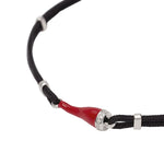 Load image into Gallery viewer, Mabina Bracciale con cornetto rosso smaltato e cordino nero 534119