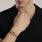 Load image into Gallery viewer, Mabina Bracciale con cornetto rosso smaltato e cordino nero 534119