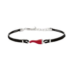 Load image into Gallery viewer, Mabina Bracciale con cornetto rosso smaltato e cordino nero 534119