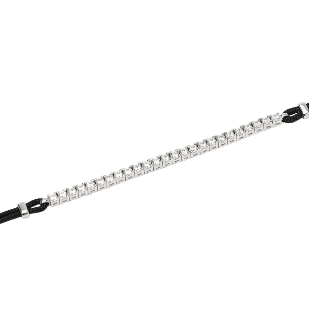 Mabina Bracciale con cordino e tennis di zirconi bianchi 534122