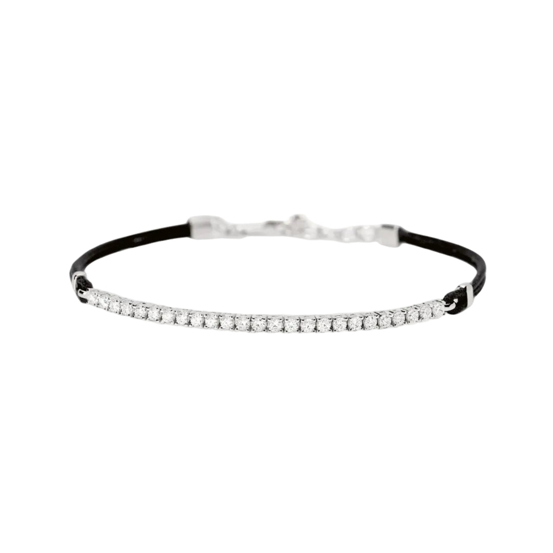 Mabina Bracciale con cordino e tennis di zirconi bianchi 534122