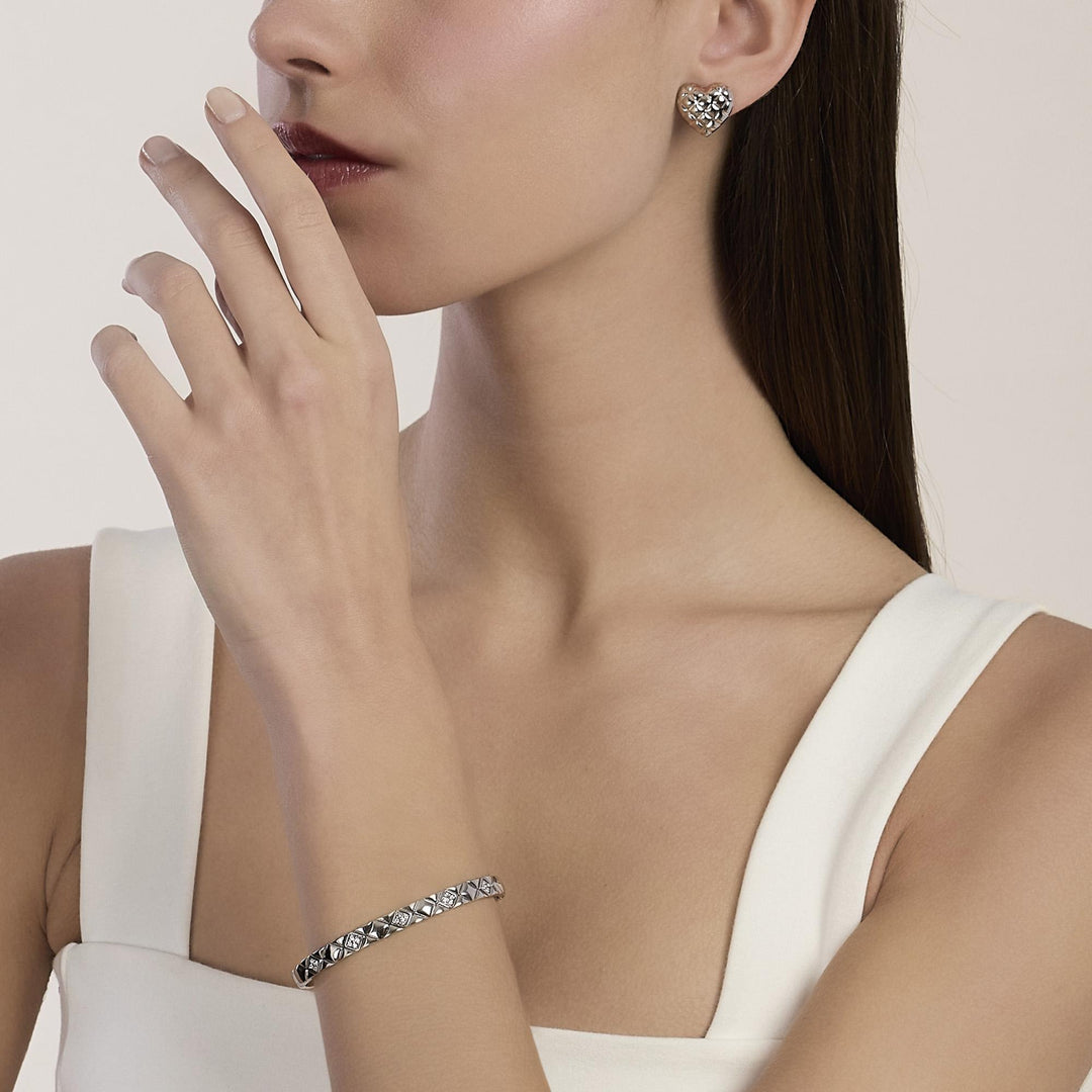 Kidult Bracciale bangle matelassé in acciaio 831214