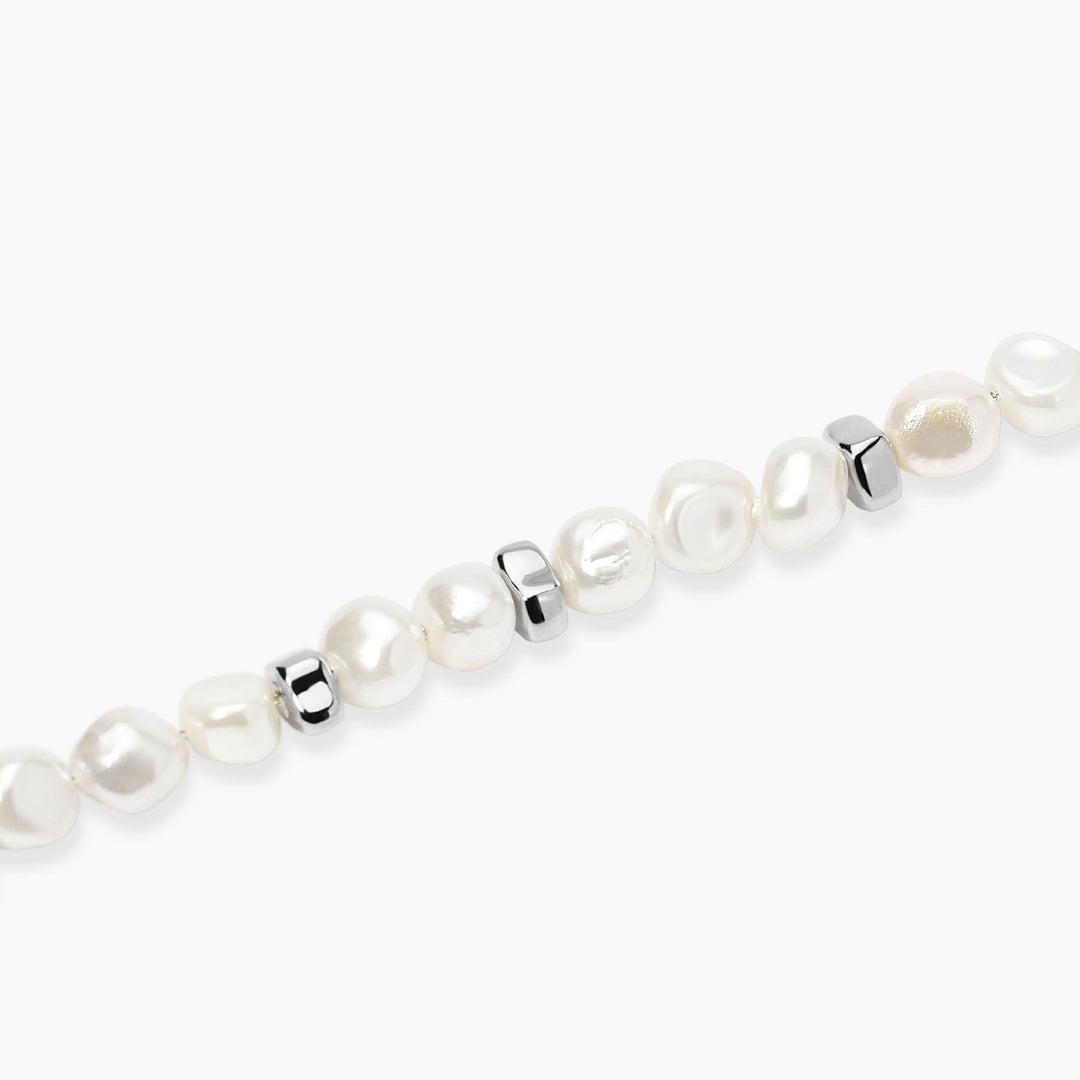 Kidult Bracciale in acciaio e perle conchiglia 831229