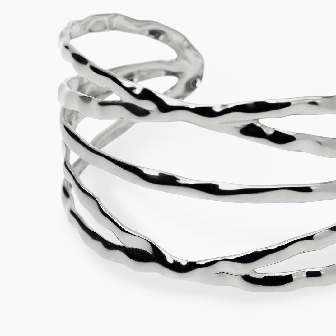 Kidult Bracciale cuff in acciaio martellato 831249