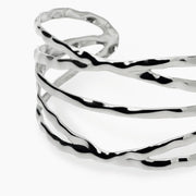 Kidult Bracciale cuff in acciaio martellato 831249