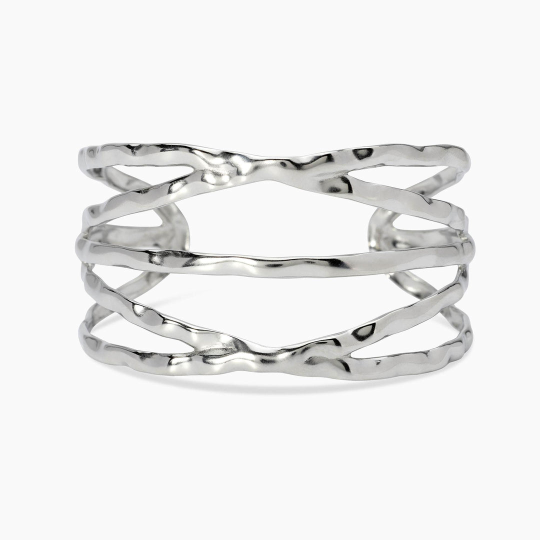 Kidult Bracciale cuff in acciaio martellato 831249