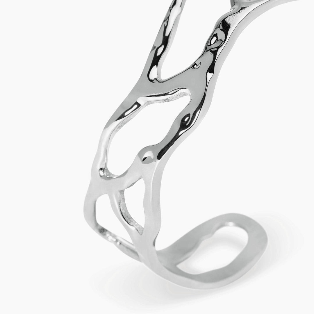 Kidult Bracciale cuff in acciaio martellato 831251