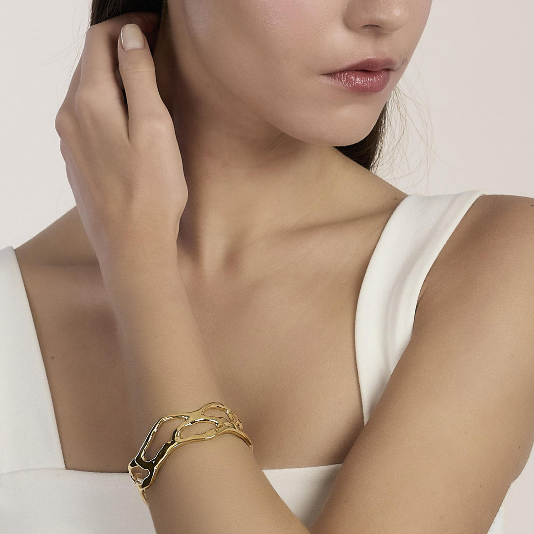 Kidult Bracciale cuff in acciaio dorato 831252