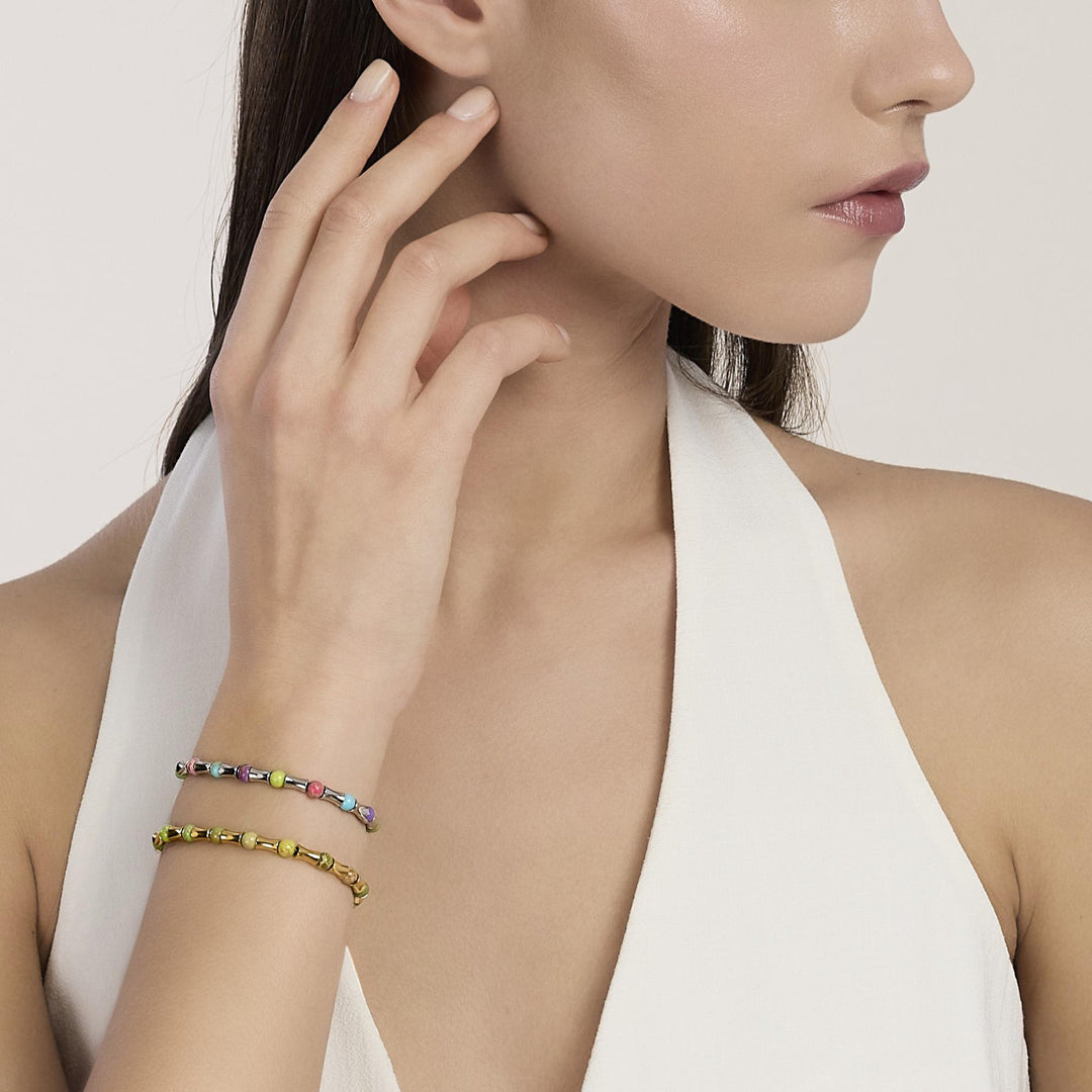 Kidult Bracciale con elementi bambù e diaspri multicolor 831261