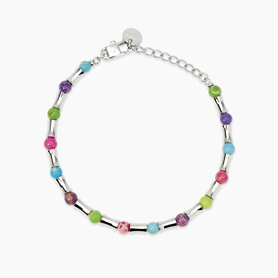Kidult Bracciale con elementi bambù e diaspri multicolor 831261