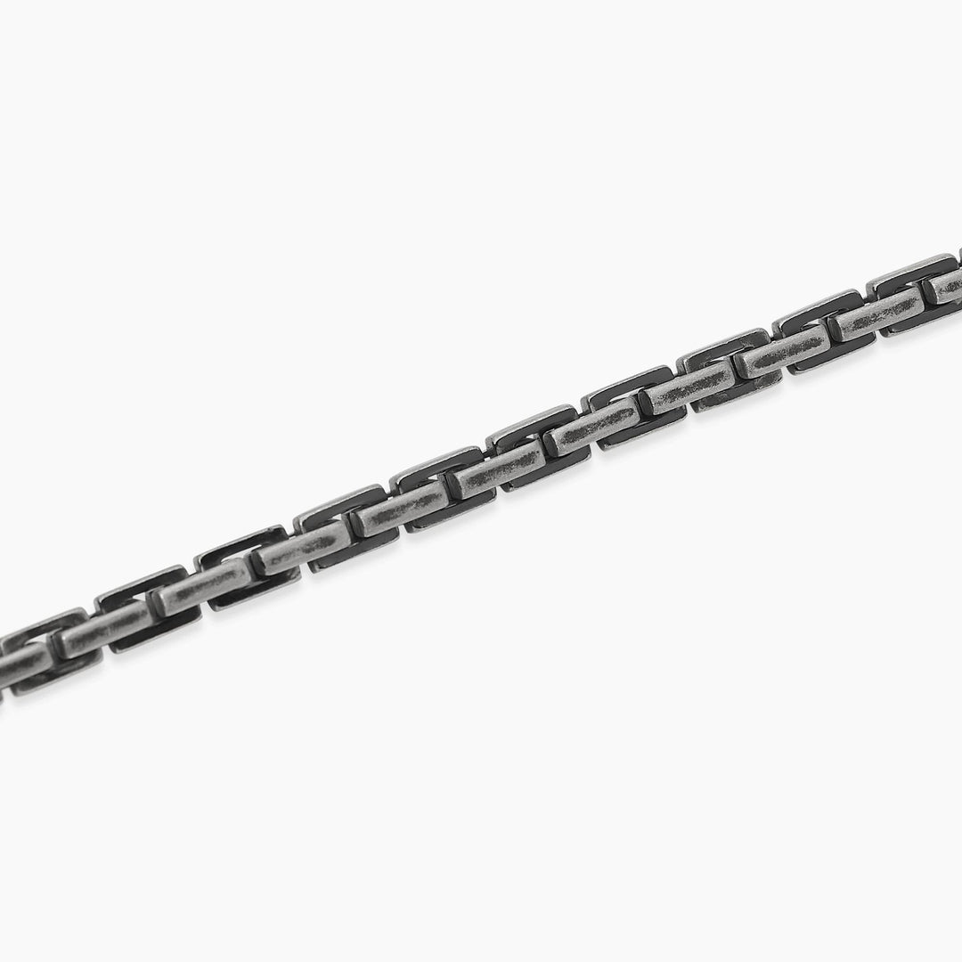 Kidult Bracciale nero in acciaio con catena cardano 831169