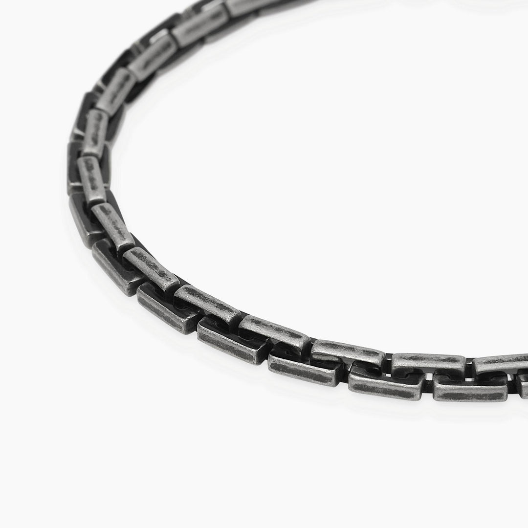 Kidult Bracciale nero in acciaio con catena cardano 831169
