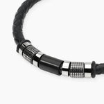 Load image into Gallery viewer, Kidult Bracciale in lab leather nera e cilindri borchiati 831171