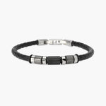 Load image into Gallery viewer, Kidult Bracciale in lab leather nera e cilindri borchiati 831171