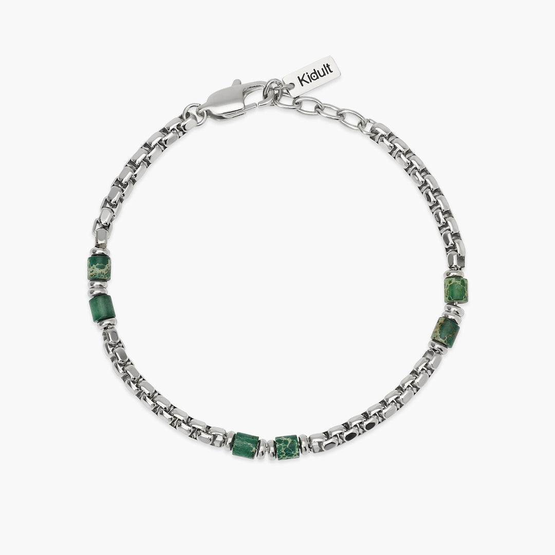 Kidult Bracciale con catena veneta e cilindri in diaspro 831174