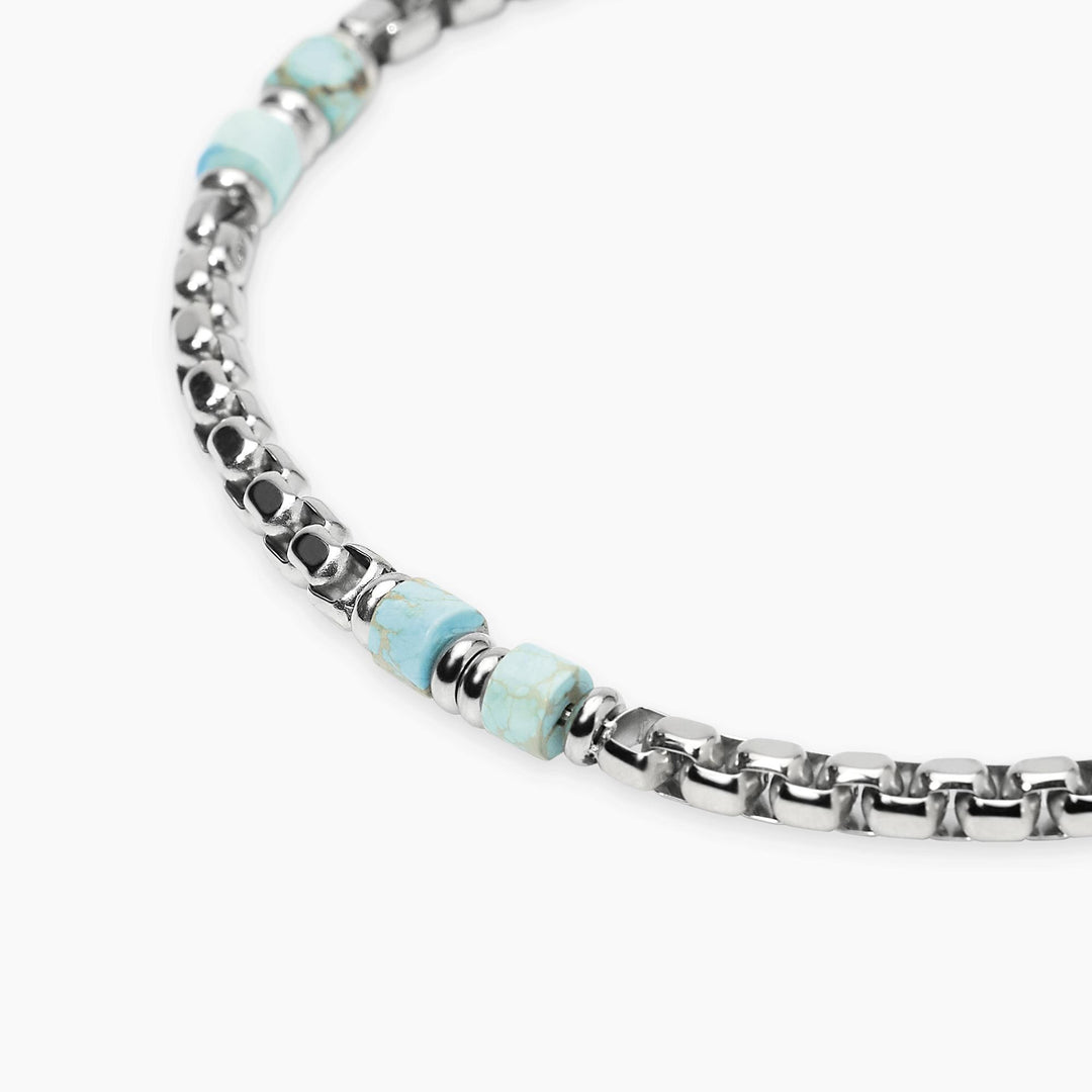 Kidult Bracciale con catena veneta e diaspro azzurro 831175