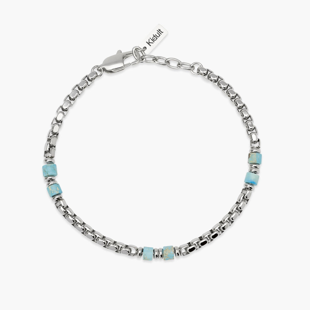 Kidult Bracciale con catena veneta e diaspro azzurro 831175