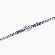 Kidult Bracciale con pietre laviche blu e ancora 831178