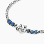 Load image into Gallery viewer, Kidult Bracciale con pietre laviche blu e ancora 831178