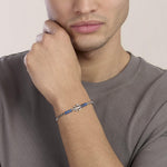 Load image into Gallery viewer, Kidult Bracciale con pietre laviche blu e ancora 831178