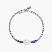Kidult Bracciale con pietre laviche blu e ancora 831178