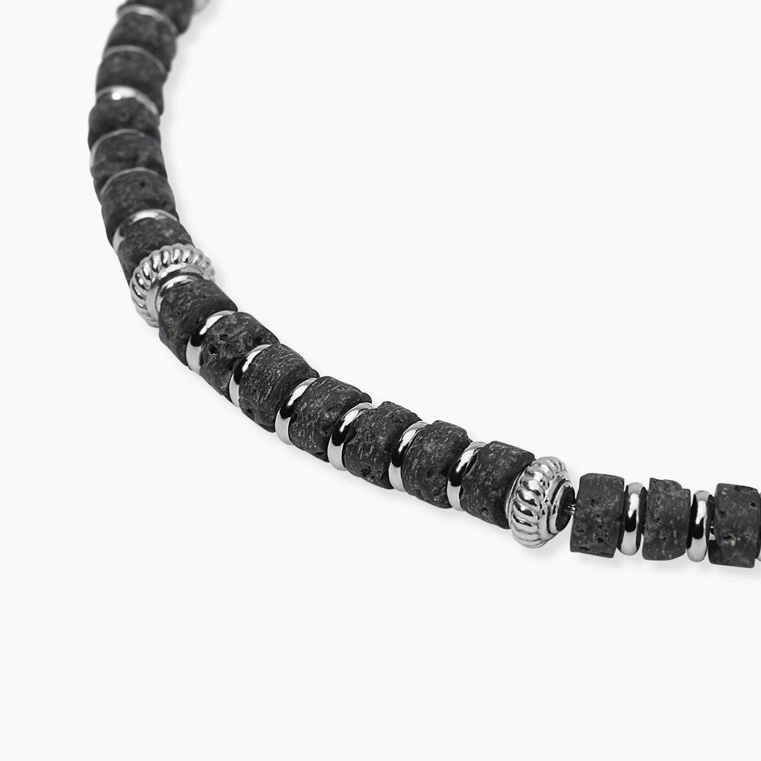 Kidult Bracciale regolabile con dischetti in pietra lavica 831180